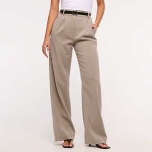 Abercrombie & Fitch Beige Wide Leg Pants
